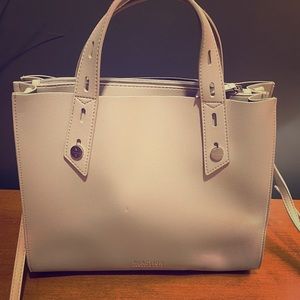 Gray faux leather Kenneth Cole shoulder handbag